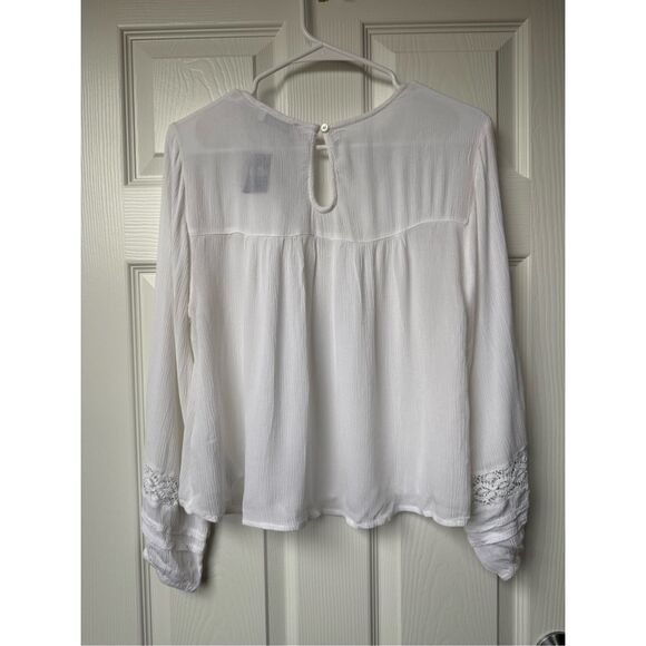 Hollister Small Boho Minimalist Beachy New Boxy Cropped Blouse - Picture 4 of 4